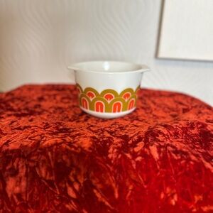 Pyrex Arches Vintage White and Orange Ceramic Bowl 343